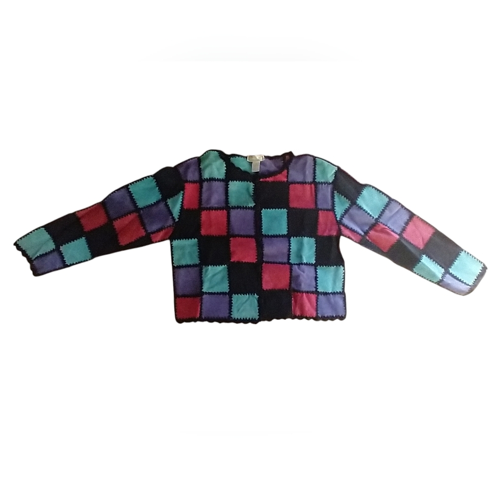 SMH Boutique Colorful Suede Sweater